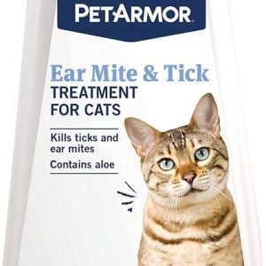 Pet Armor Ear Mite and Tick Treatment for Cats, 3 Fl Oz  /88.7 ml