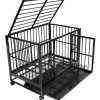Dog Fort Heavy Duty Pet Crate with Wheels