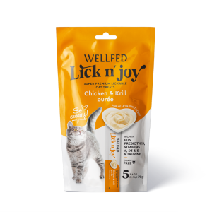 Pet Interest Wellfed Lick N’ Joy Chicken & Krill 70g (5x14g) For Cat