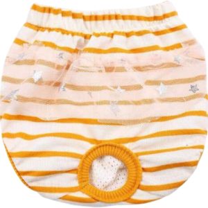 Pets.Love.Earth Yellow Brown Gauze Lace Physiological pants