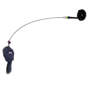 Pets.love.Earth Long Steel Wire Teaser with Suction Cup - Black