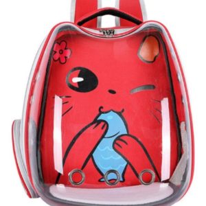 Pets.Love.Earth Pet backpack Transparent and Red
