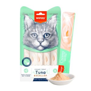Wanpy Creamy Lickable Treats – Tuna & Scallop (5x14g) – 70g