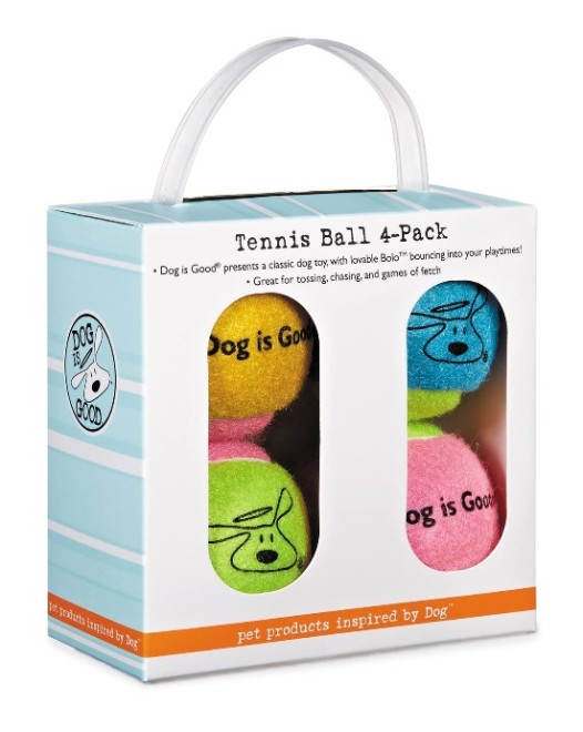 Dog is Good Tennis Balls for Dogs, 4-Pack