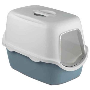 Stefanplast Cathy Filter Cat Toilet – Steel Blue / White (56×40×40 cm)