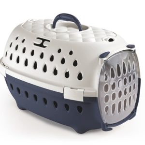 Stefanplast Pet Carrier Chic Travel Navy Blue/White 34.5x50x32.5h Cm