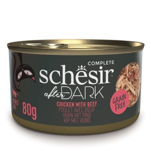 Schesir After Dark Can for Cat Chicken with Beef in Broth 80g (1 Can)