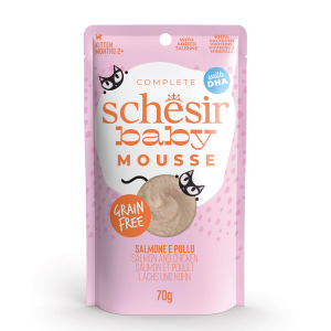 Schesir Baby Kitten Care Pouch Salmon and Chicken in Mousse 70g (1 Pouch)