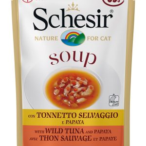 Schesir Pouch in Soup with Wild Tuna and Papaya 85g (1 Pouch)