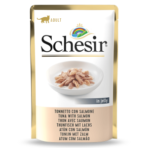 Schesir Pouch Tuna with Salmon in Jelly For Adult Cat 85g