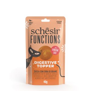 Schesir Pouch Functions Digestive Topper Pumpkin with Wheat Grass 40g