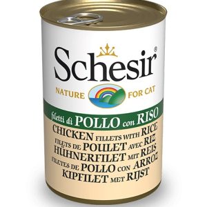 Schesir Can for Cat Chicken with Rice in Cooking Water 140g (1 Can)