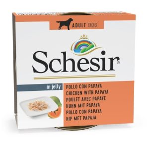 Schesir Can for Dog Chicken With Papaya in Jelly 150g (1 Can)