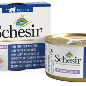 Schesir Can for Cat Tuna with Whitebaits in Cooking Water 85g (1 Can)