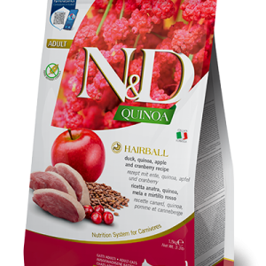 Farmina N&D Quinoa Feline - Hairball Control -  Duck, Quinoa, Apple & Cranberry Adult