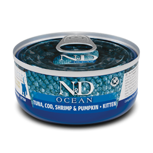 Farmina N&D Ocean Feline - Tuna, Cod, Shrimp & Pumpkin Canned Kitten 70g