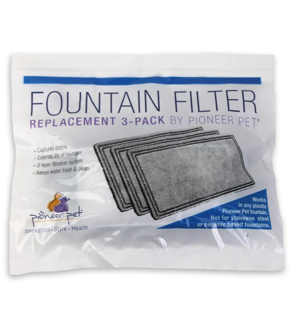 Pioneer Pet Drinking Fountain Filter Replacement - Rectangular 3 Pack