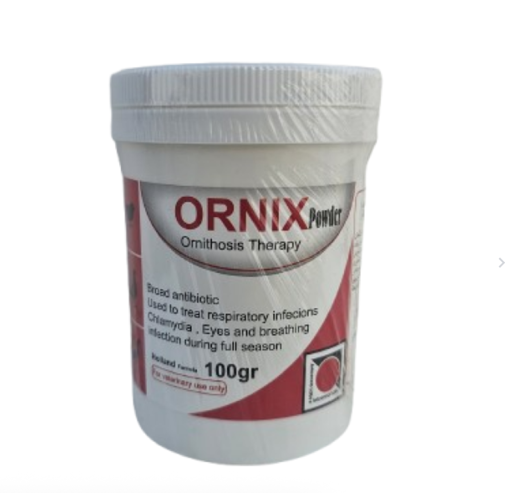 Ornix Powder 100g for the treatment of respiratory diseases in birds