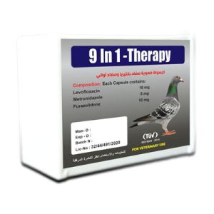 9 In 1 Therapy Alpharabi Antibiotics and Anti Protozoa Oral capsule 125 mg for Pigeons